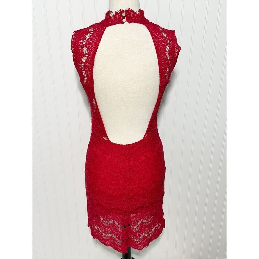 Intimately Free People Women's Daydream Lace Mini Dress Red‎ Medium - Picture 3 of 12